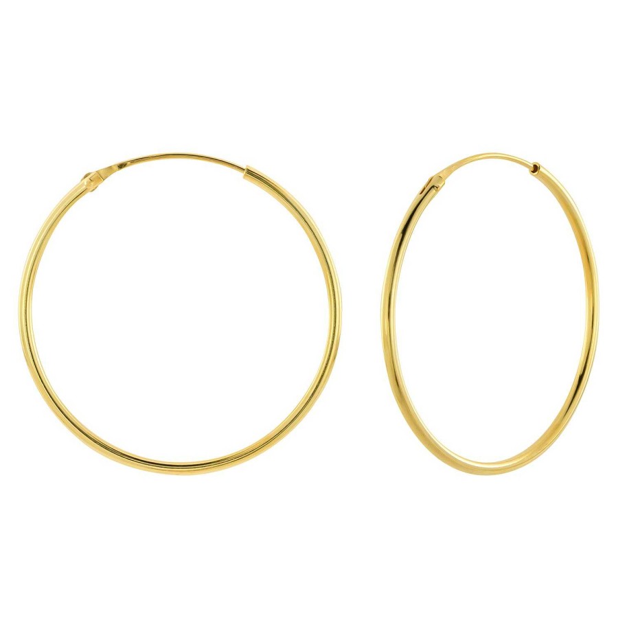 Oorbellen WeLoveSilver | Gold Plated Oorringen, 30 Mm, 1.2 Mm Dik