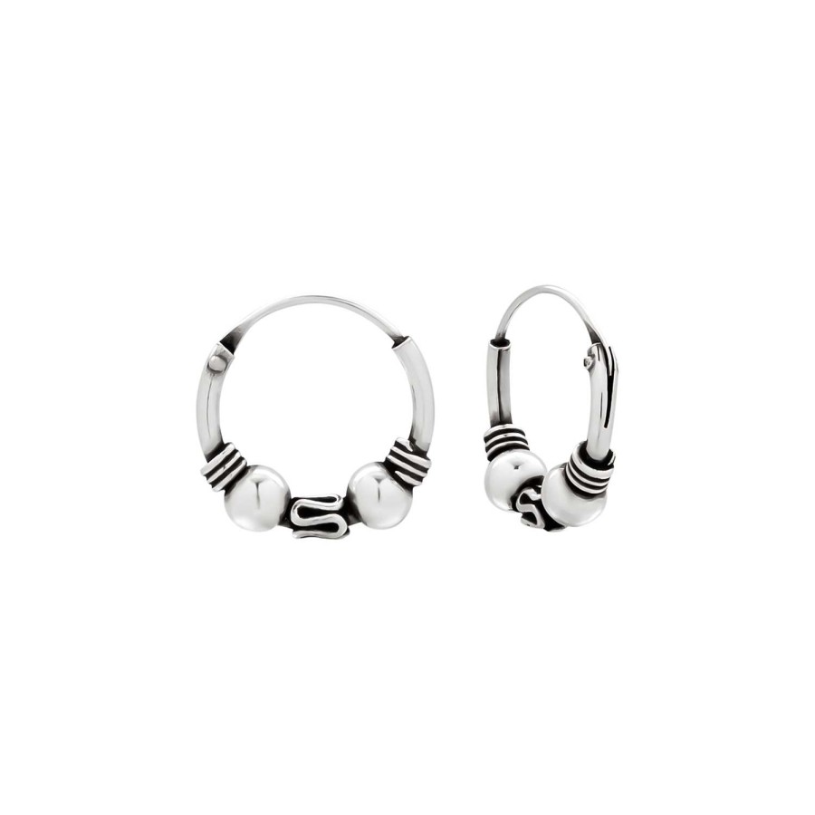 Oorbellen WeLoveSilver | Rijk Bewerkte Zilveren Bali Hoops, 12 Mm