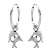 Kids Collectie WeLoveSilver | Zilveren Oorringen Met Hanger, Twee Dolfijnen