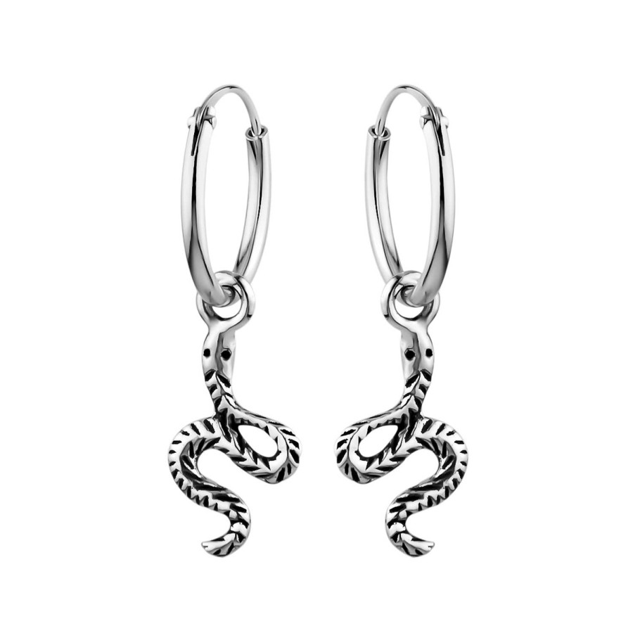 Oorbellen WeLoveSilver | Zilveren Oorringen Met Hanger, Slang