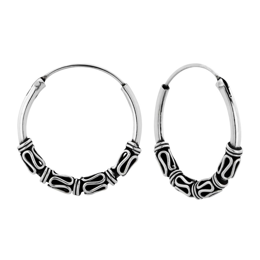 Oorbellen WeLoveSilver | Zilveren Oorbellen, Bali Hoops Met Slingertjes En Draaiingen