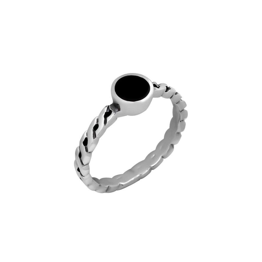 Ringen WeLoveSilver | Zilveren Ring, Vlecht Met Onyx