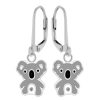 Kids Collectie WeLoveSilver | Zilveren Oorhangers, Koala Met Kristal