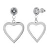 Oorbellen WeLoveSilver | Zilveren Oorstekers Met Hanger, Kristal Met Hart