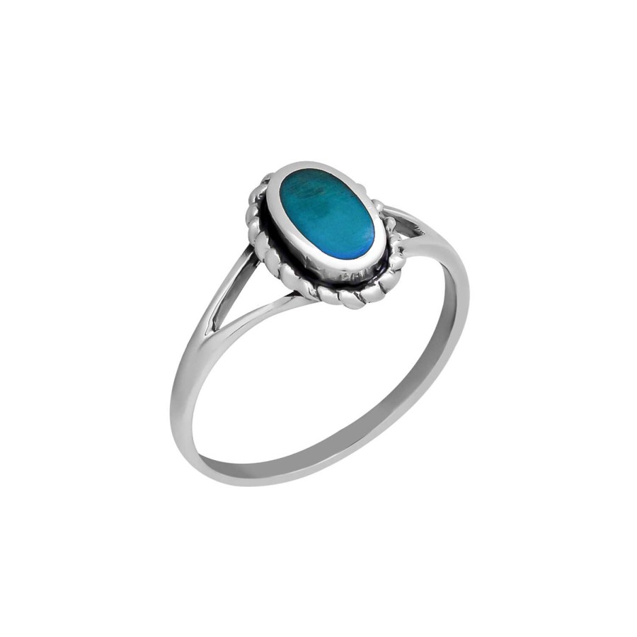 Ringen WeLoveSilver | Zilveren Ring Met Ovale Turquoise Steen