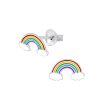 Kids Collectie WeLoveSilver | Zilveren Oorstekers Regenboog