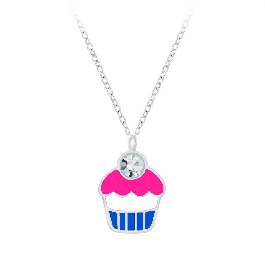 Kids Collectie WeLoveSilver | Zilveren Ketting Met Hanger, Cupcake