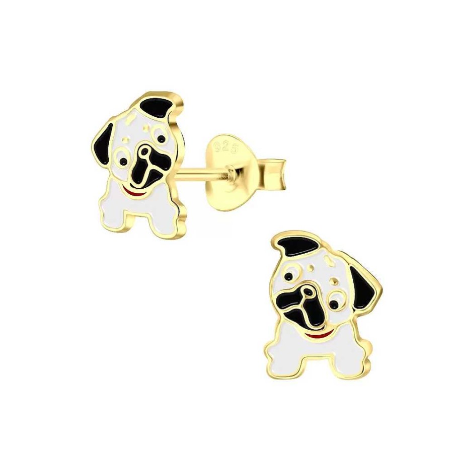 Kids Collectie WeLoveSilver | Gold Plated Oorstekers Bulldog