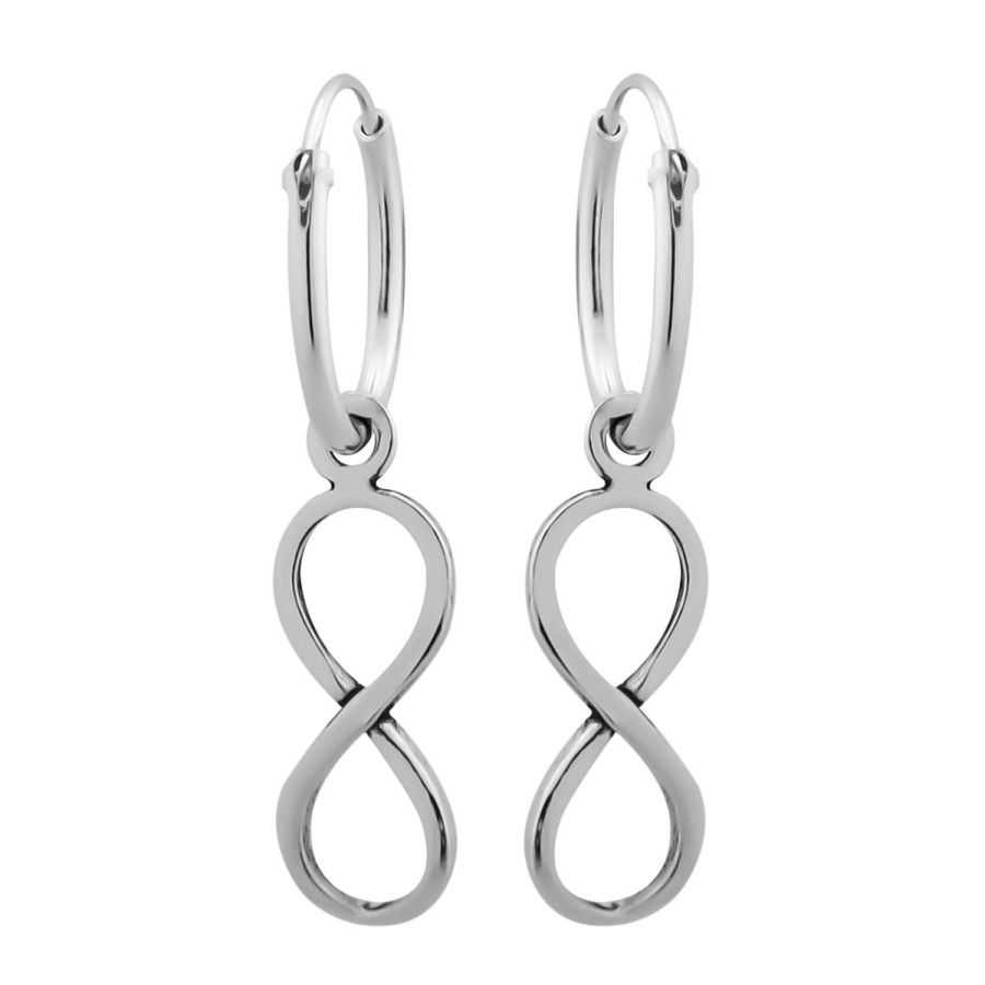 Oorbellen WeLoveSilver | Zilveren Oorringen Met Hanger, Infinityteken, Lemniscaat