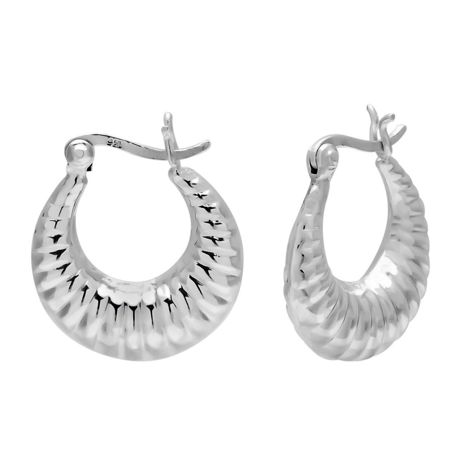 Oorbellen WeLoveSilver | Zilveren Oorringen, Hoops Met Mooi Patroon