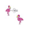 Kids Collectie WeLoveSilver | Zilveren Oorstekers, Roze Flamingo'S