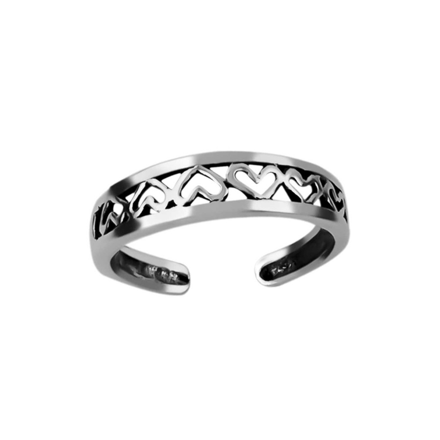 Ringen WeLoveSilver | Zilveren Teenring Opengewerkt, Hartjes