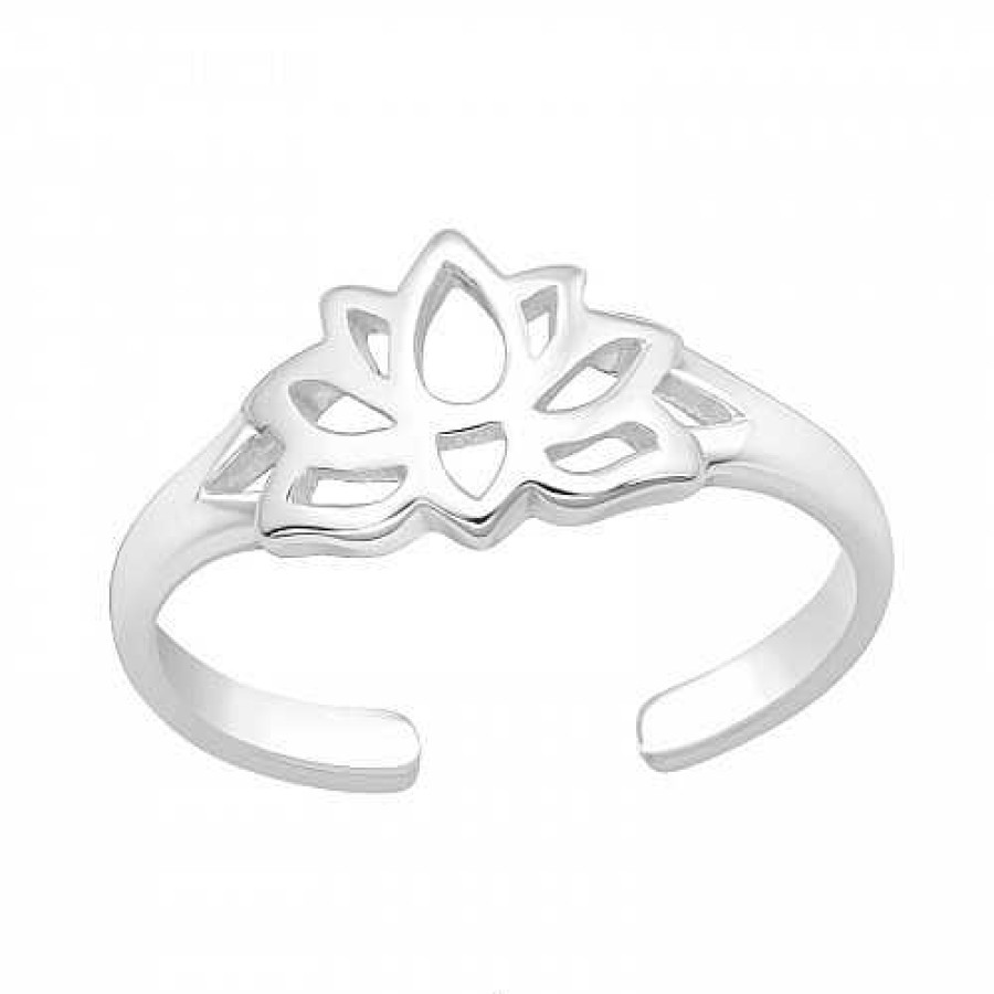 Ringen WeLoveSilver | Zilveren Teenring, Opengewerkte Lotusbloem