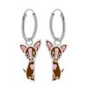 Kids Collectie WeLoveSilver | Zilveren Oorringen Met Hanger, Bruine Chihuahua Met Hartje Op De Borst