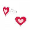 Kids Collectie WeLoveSilver | Zilveren Oorstekers Roze Dubbel Hart