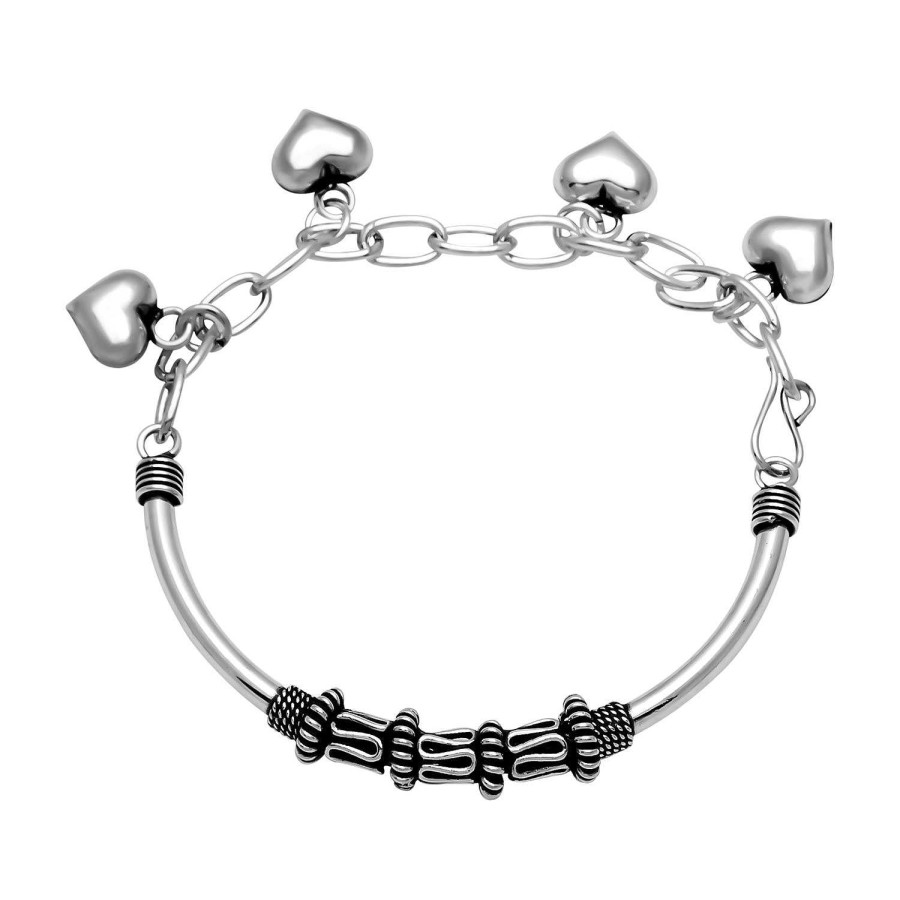 Armbanden WeLoveSilver | Zilveren Armband In Bali Stijl Met Hartjes