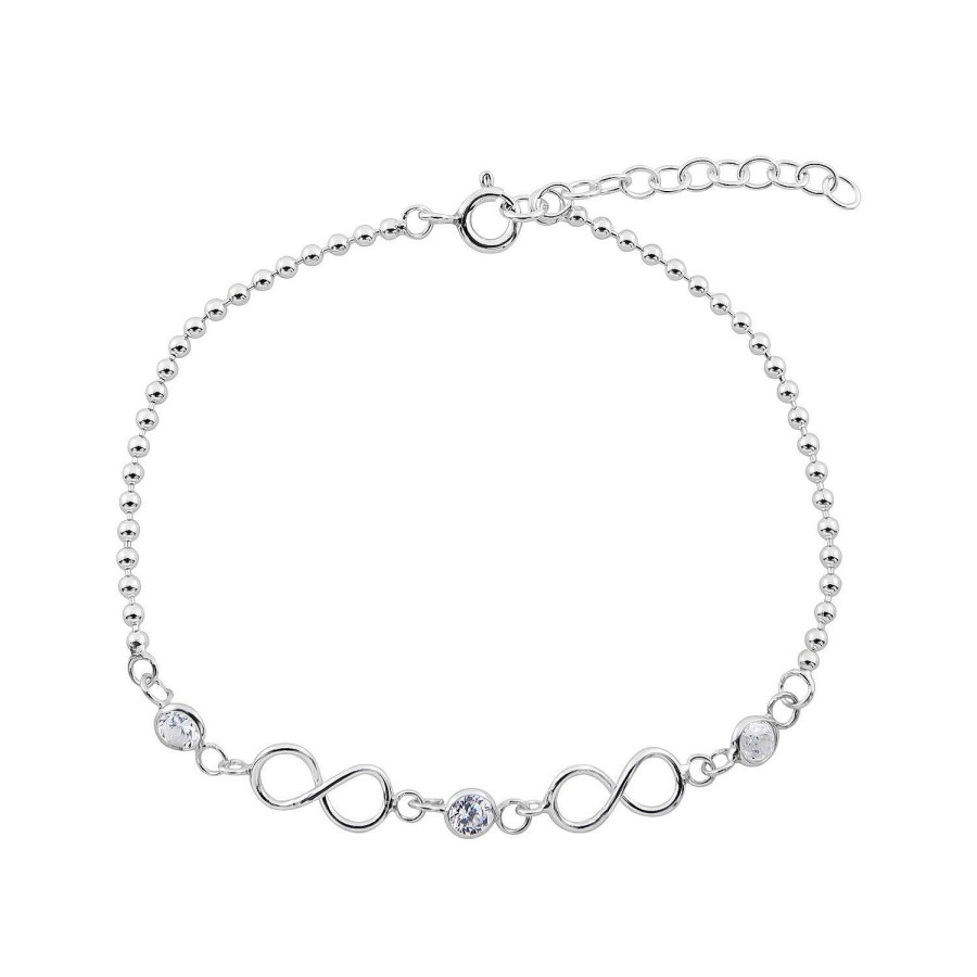 Armbanden WeLoveSilver | Zilveren Armband Met Bolletjes, Infinity Teken En Kristallen