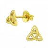 Oorbellen WeLoveSilver | Gold Plated Oorstekers, Triquetra