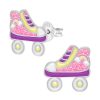 Kids Collectie WeLoveSilver | Zilveren Oorstekers, Rolschaats In Pastelkleuren Met Regenboog En Glitters