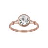 Ringen WeLoveSilver | Rose Gold Plated Ring Met Kleurloos Kristal