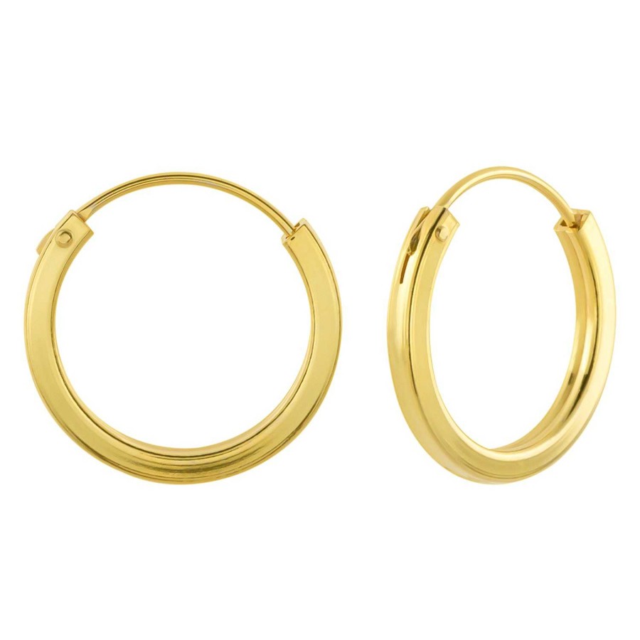 Oorbellen WeLoveSilver | Gold Plated Oorringen, 18 Mm, 2 Mm Dik