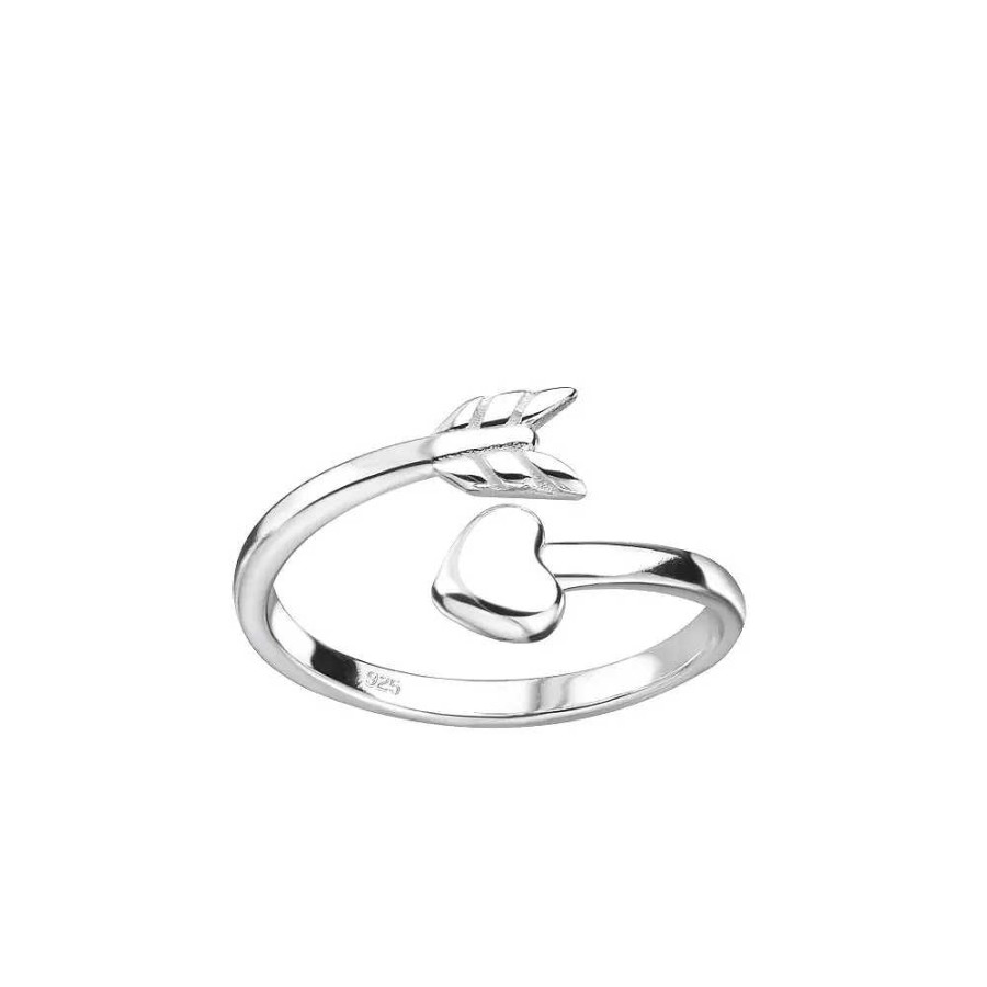 Ringen WeLoveSilver | Zilveren Teenring, Pijl Met Hart