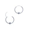 Oorbellen WeLoveSilver | Zilveren Bali Hoops Met Enkel Bolletje, 14 Mm