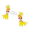 Kids Collectie WeLoveSilver | Zilveren Oorstekers, Giraffe Met Strik