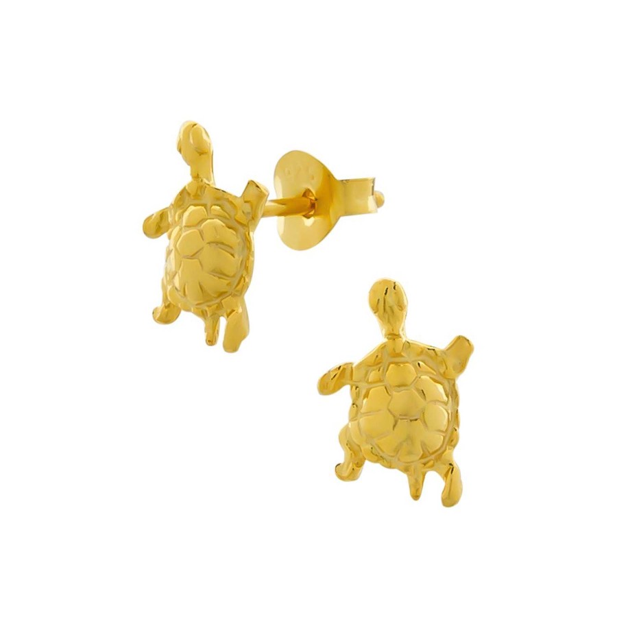 Kids Collectie WeLoveSilver | Gold Plated Oorstekers, Schildpad