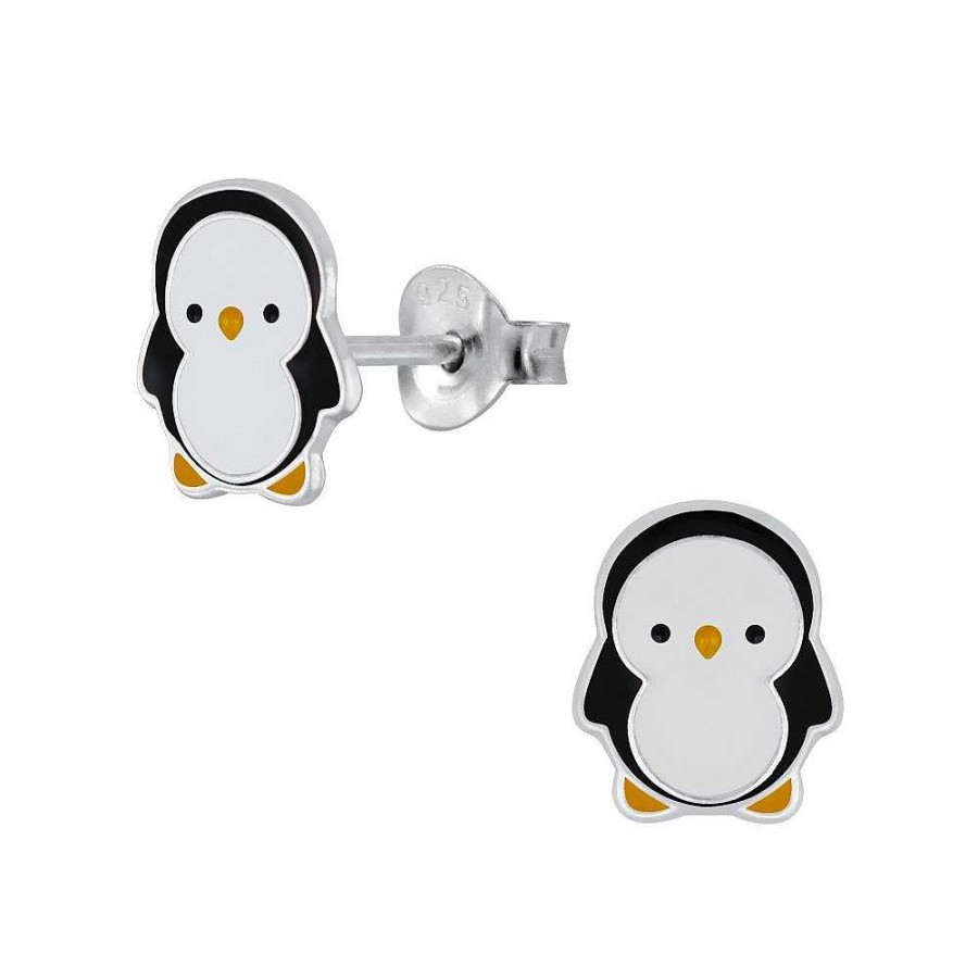 Kids Collectie WeLoveSilver | Zilveren Oorstekers, Pingu N