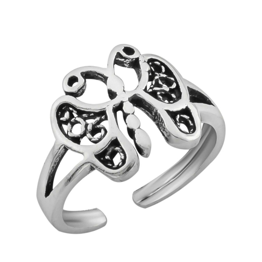 Ringen WeLoveSilver | Zilveren Teenring, Opengewerkte Sierlijke Vlinder