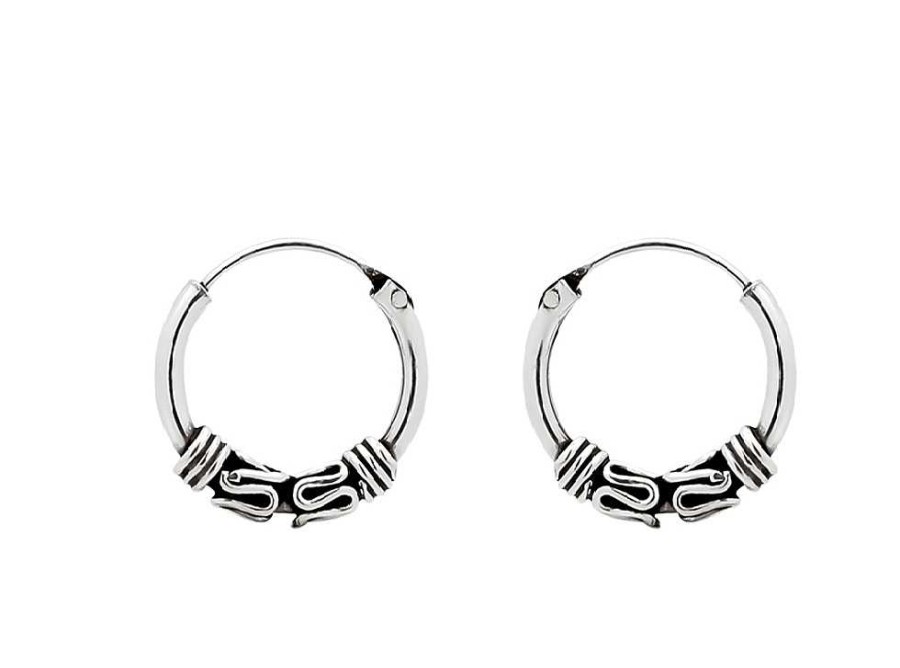 Oorbellen WeLoveSilver | Zilveren Bali Hoops, Slingertjes, Spiraaltjes 12 Mm