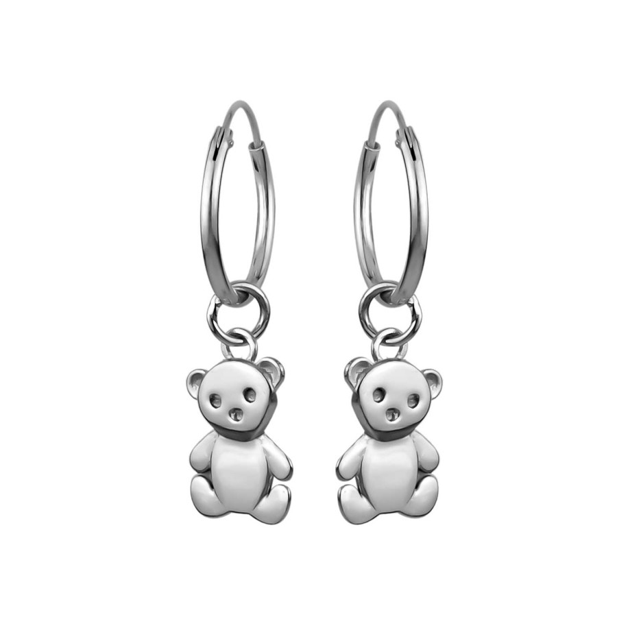 Kids Collectie WeLoveSilver | Zilveren Oorringen, Teddybeer