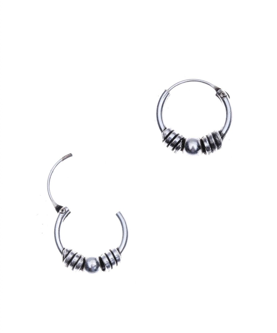 Oorbellen WeLoveSilver | Zilveren Bali Hoops Spiralen En Bolletje, 12 Mm