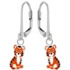 Kids Collectie WeLoveSilver | Zilveren Oorhangers, Oranje Tijger