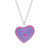 Kids Collectie WeLoveSilver | Zilveren Ketting Met Hanger, Hart In Roze, Paars En Blauw