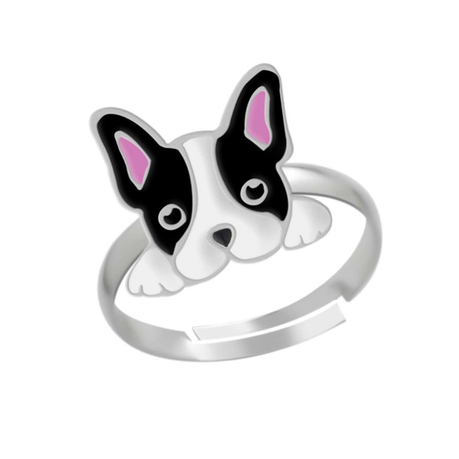 Kids Collectie WeLoveSilver | Zilveren Ring, Franse Buldog