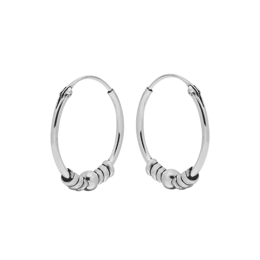 Oorbellen WeLoveSilver | Zilveren Oorringen, Bali Hoop Met Bolletje En Spiraaltjes