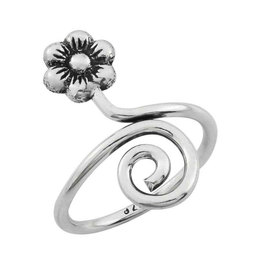 Ringen WeLoveSilver | Zilveren Teenring, Bloem En Spiraal