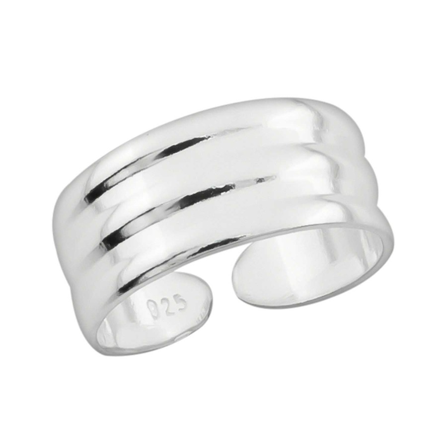 Ringen WeLoveSilver | Zilveren Teenring, Brede Band Met Drie Bollingen