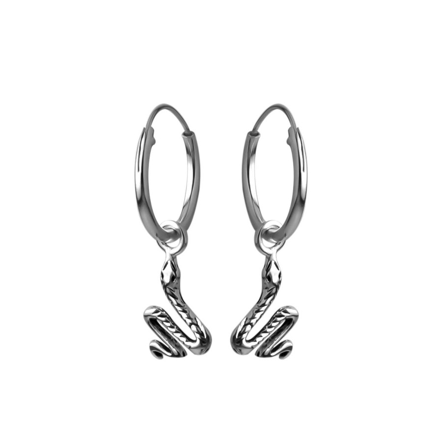 Oorbellen WeLoveSilver | Zilveren Oorringen Met Hanger, Slang