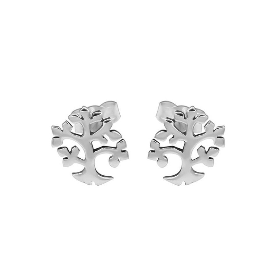 Oorbellen WeLoveSilver | Zilveren Oorstekers, Tree Of Life Met Blaadjes