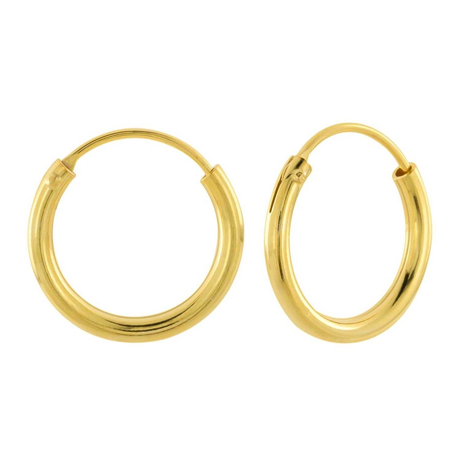 Oorbellen WeLoveSilver | Gold Plated Oorringen, 16 Mm, 2 Mm Dik