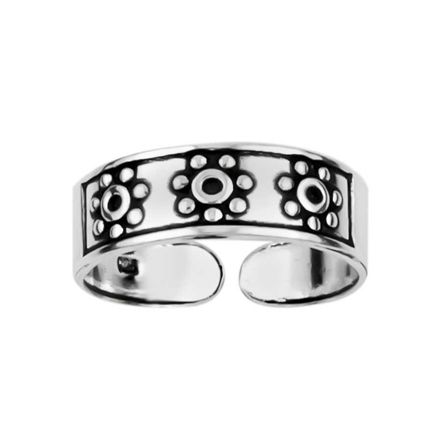 Ringen WeLoveSilver | Zilveren Teenring Met Bloemetjes