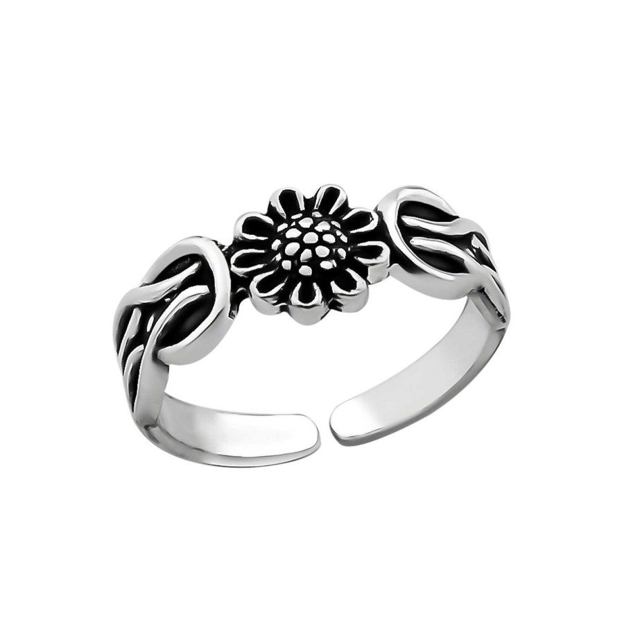 Ringen WeLoveSilver | Zilveren Teenring, Bloem En Knopen