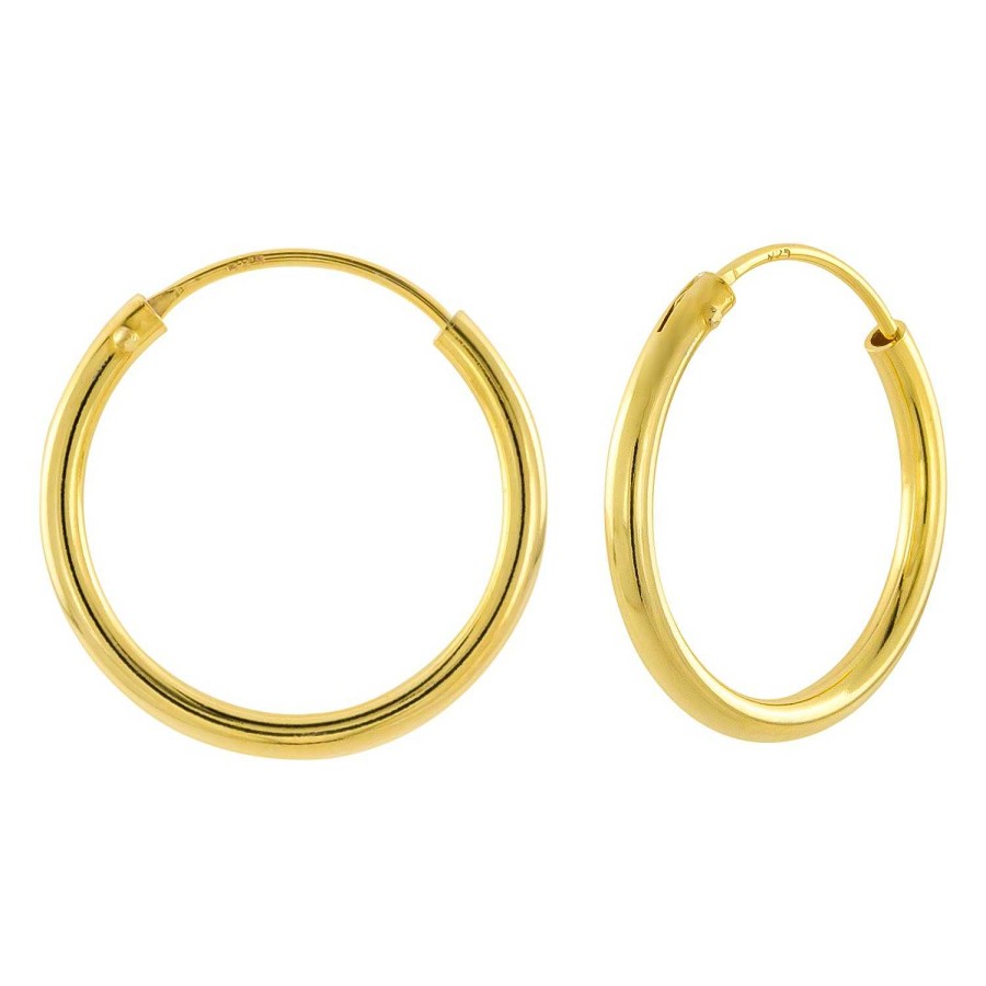 Oorbellen WeLoveSilver | Gold Plated Oorringen, 20 Mm, 2 Mm Dik