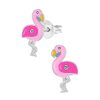 Kids Collectie WeLoveSilver | Zilveren Oorstekers, Roze Flamingo Met Kristal