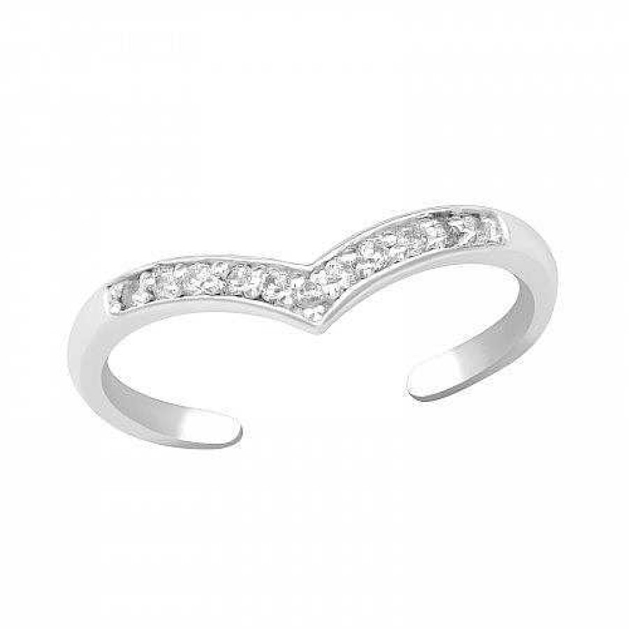 Ringen WeLoveSilver | Zilveren Teenring, Hartvorm Met Kristallen