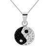 Kettingen WeLoveSilver | Zilveren Ketting Met Hanger, Yin En Yang Met Kristallen