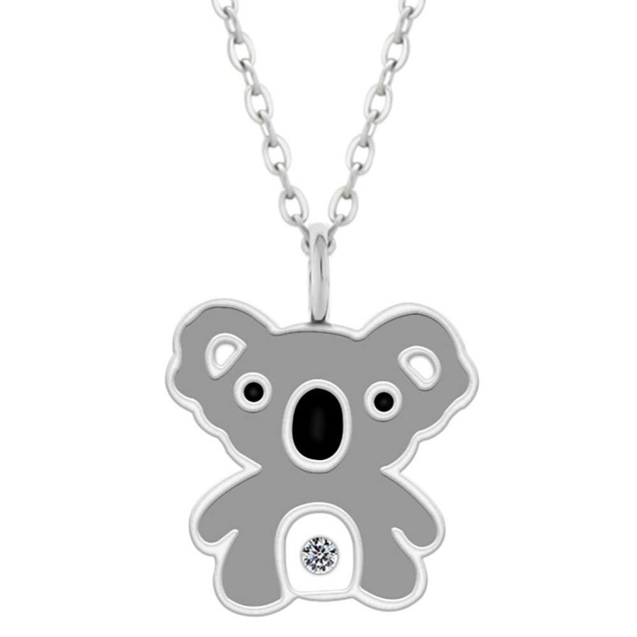 Kids Collectie WeLoveSilver | Zilveren Ketting, Koala Met Kristal